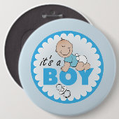 Badge Rond 15,2 Cm C'est un garçon (Devant & derrière)