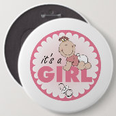 Badge Rond 15,2 Cm C'est une fille (Devant & derrière)