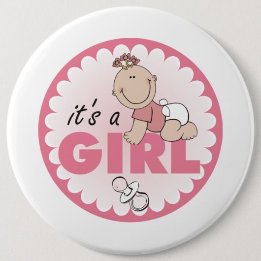 Badge Rond 15,2 Cm C'est une fille (Devant)