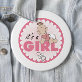 Badge Rond 15,2 Cm C'est une fille (En situation)