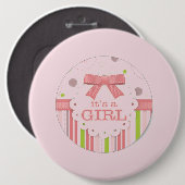 Badge Rond 15,2 Cm C'est une fille (Devant & derrière)