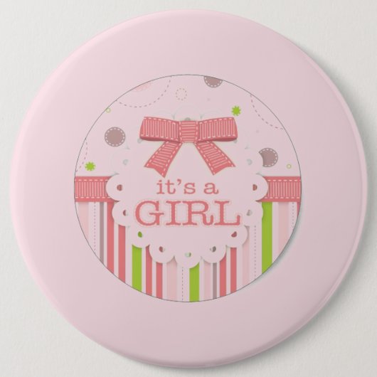 Badge Rond 15,2 Cm C'est une fille (Devant)