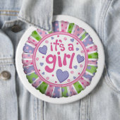Badge Rond 15,2 Cm C'est une fille (En situation)