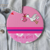 Badge Rond 15,2 Cm C'est une fille ! (En situation)
