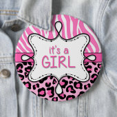 Badge Rond 15,2 Cm C'est une fille Faire-part 2 (En situation)