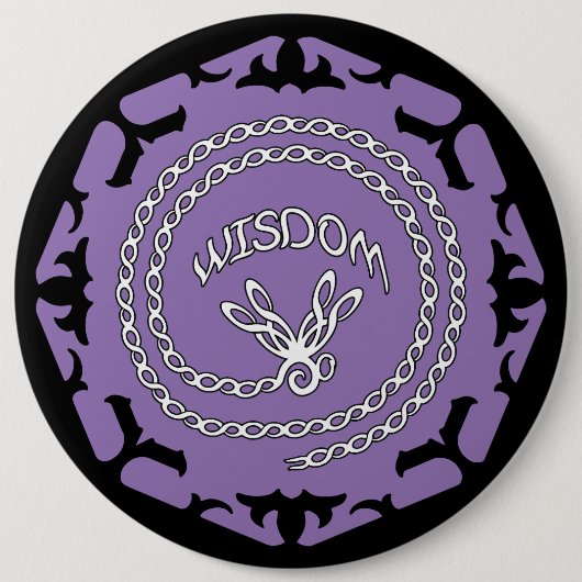Badge Rond 15,2 Cm Chakra à couronne violette "Sagesse" libellule (Devant)