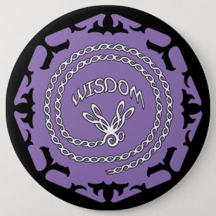 Badge Rond 15,2 Cm Chakra à couronne violette "Sagesse" libellule