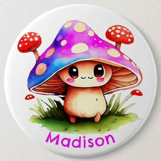 Badge Rond 15,2 Cm Champignons mignons (Devant)