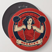 Badge Rond 15,2 Cm champion de boxe (Devant & derrière)