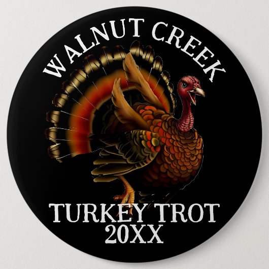 Badge Rond 15,2 Cm Charmant raid rétro Turquie Trot (Devant)