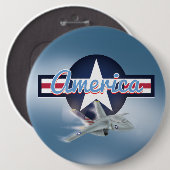 Badge Rond 15,2 Cm Chasseur à réaction américain (Devant & derrière)