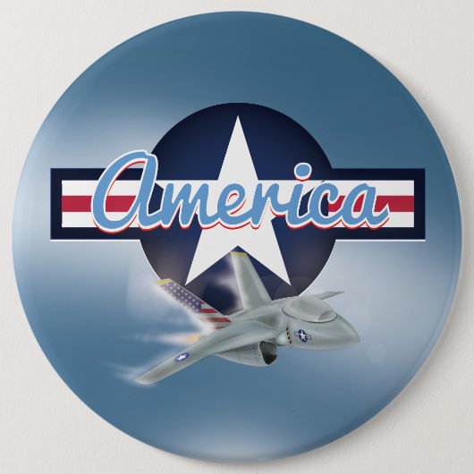 Badge Rond 15,2 Cm Chasseur à réaction américain (Devant)