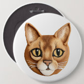 Badge Rond 15,2 Cm Chat abyssinien 3D inspiré (Devant & derrière)