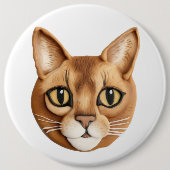 Badge Rond 15,2 Cm Chat abyssinien 3D inspiré (Devant)
