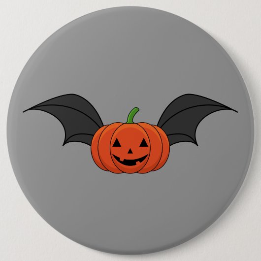 Badge Rond 15,2 Cm Chat Citrouille d'Halloween (Devant)