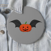Badge Rond 15,2 Cm Chat Citrouille d'Halloween (En situation)