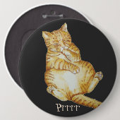 Badge Rond 15,2 Cm chatte mignonne dormant chaton ginger kitten (Devant & derrière)