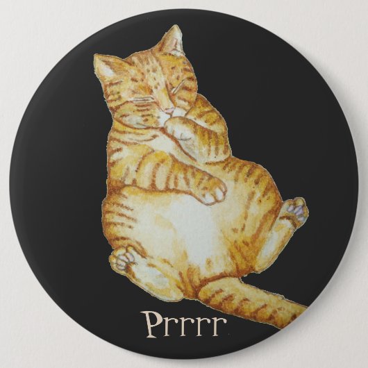 Badge Rond 15,2 Cm chatte mignonne dormant chaton ginger kitten (Devant)