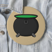 Badge Rond 15,2 Cm Chaudron de sorcière (En situation)