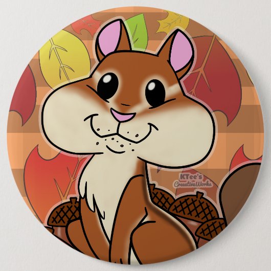 Badge Rond 15,2 Cm Cheeky Chipmunk - (Devant)