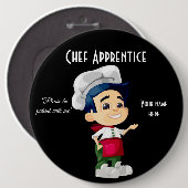 Badge Rond 15,2 Cm Chef Apprentice 2, Bouton rond (Devant & derrière)