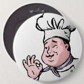 BADGE ROND 15,2 CM CHEF GOURMET (Devant & derrière)
