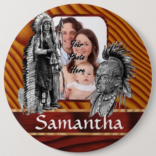 Badge Rond 15,2 Cm Chefs amérindiens (Devant)
