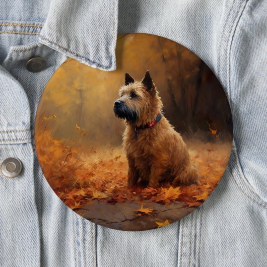 Badge Rond 15,2 Cm Chesapeake Bay Terrier en congé d'automne (En situation)