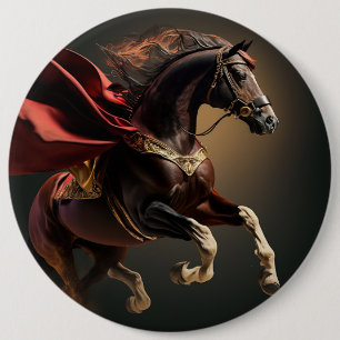 Badge Rond 15,2 Cm cheval avec une robe rouge