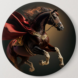 Badge Rond 15,2 Cm cheval avec une robe rouge