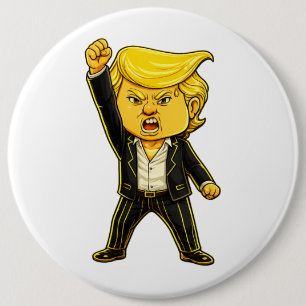 Badge Rond 15,2 Cm Chibi Cartoon Memes Trump Lapelle Lutte Lutte Heur