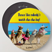 Badge Rond 15,2 Cm Chien Anniversaire Conga Line (Devant & derrière)