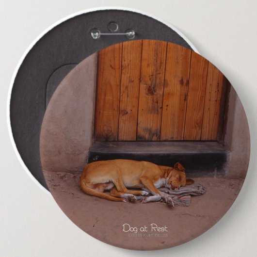 Badge Rond 15,2 Cm Chien au repos (Devant & derrière)