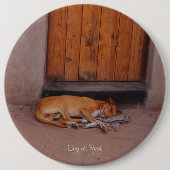 Badge Rond 15,2 Cm Chien au repos (Devant)