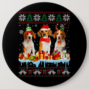Badge Rond 15,2 Cm Chien Beagle de Noël moche Père Noël Costume de ch