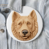 Badge Rond 15,2 Cm Chien berger belge 3D inspiré (En situation)