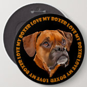 Badge Rond 15,2 Cm Chien Boxer (Devant & derrière)
