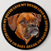 Badge Rond 15,2 Cm Chien Boxer (Devant)