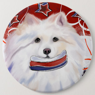 Badge Rond 15,2 Cm Chien Esquimau Américain