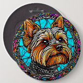 Badge Rond 15,2 Cm Chien Mignon (Devant & derrière)