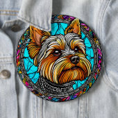 Badge Rond 15,2 Cm Chien Mignon (En situation)