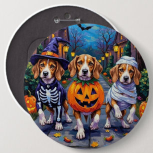 Badge Rond 15,2 Cm Chiens Beagle faisant Trick-or-Treating en costume