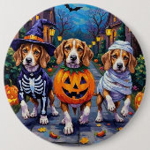 Badge Rond 15,2 Cm Chiens beagles en costume d'Halloween (Devant)