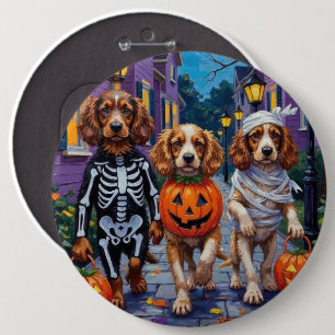 Badge Rond 15,2 Cm Chiens Cocker Spaniel faisant Trick-or-Treating po
