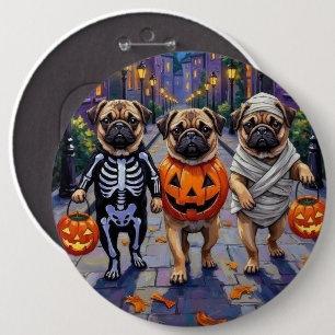 Badge Rond 15,2 Cm Chiens de carlin en costumes d'Halloween