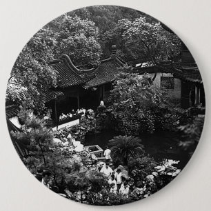 Badge Rond 15,2 Cm Chine Ancienne Shanghai touristes du jardin Yuyuan