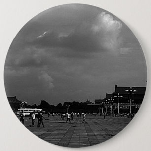 Badge Rond 15,2 Cm Chine vintage pekin Tiananmen carré 1970