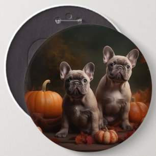 Badge Rond 15,2 Cm Chiots Bouledogue Français Délice d'Automne Citrou