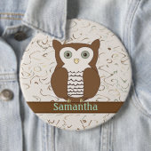 Badge Rond 15,2 Cm Chouette Brown mignonne (En situation)