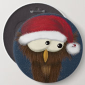 Badge Rond 15,2 Cm Chouette mignonne et festive (Devant & derrière)